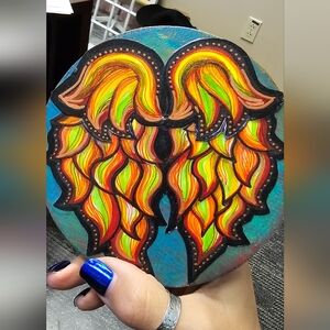 Original Art Mexican Style Block - Wings Office Desk